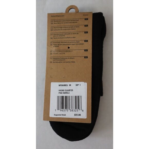 The North Face Men's 8.5-10 Women's 10-12 Pine Needle Green Hiking Quarter Socks - Picture 2 of 8